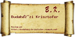 Budaházi Krisztofer névjegykártya