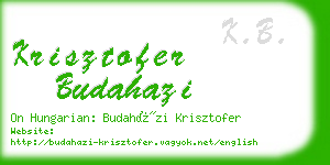 krisztofer budahazi business card